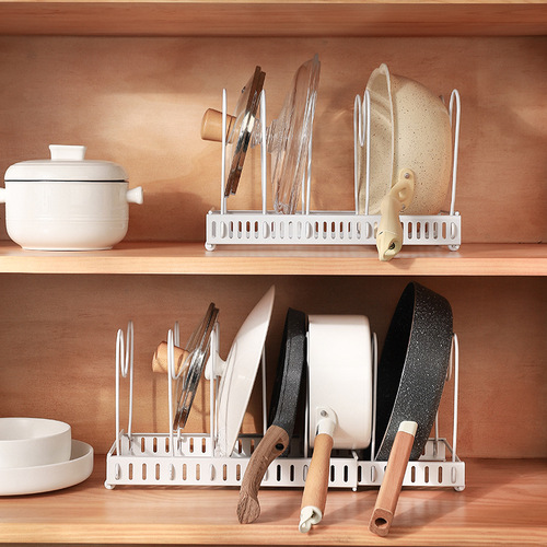 Cross-border retractable pot lid rack for home use, kitchen finishing countertop multi-functional pot storage rack, kitchen storage rack
