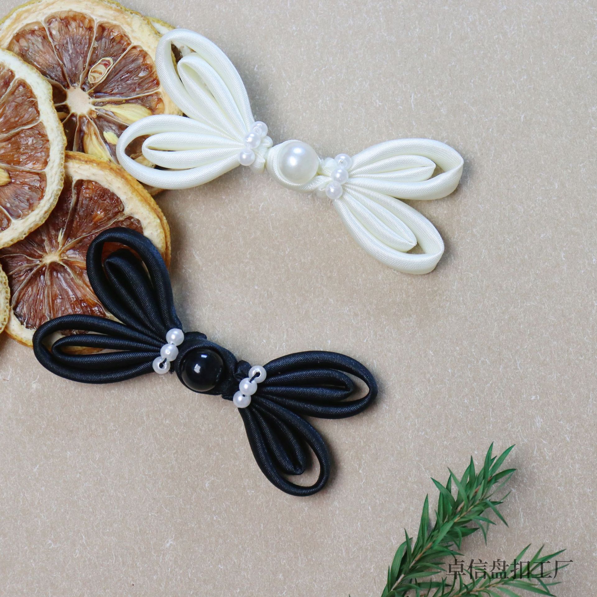 手工编织钉珠套花兔耳盘扣改良款钮扣旗袍汉服唐装儿童服装饰扣