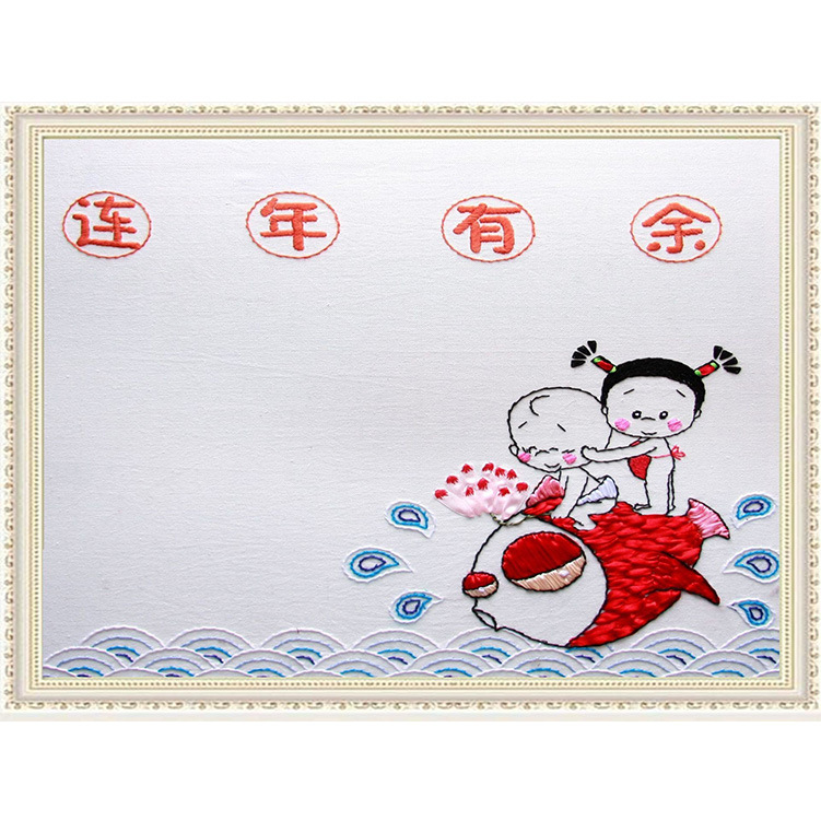 Bordado a mano DIY cinta bordado colgante pintura principiante bordado punto de cruz sala de estar pintura decorativa Lu bordado niños pequeña pintura colgante