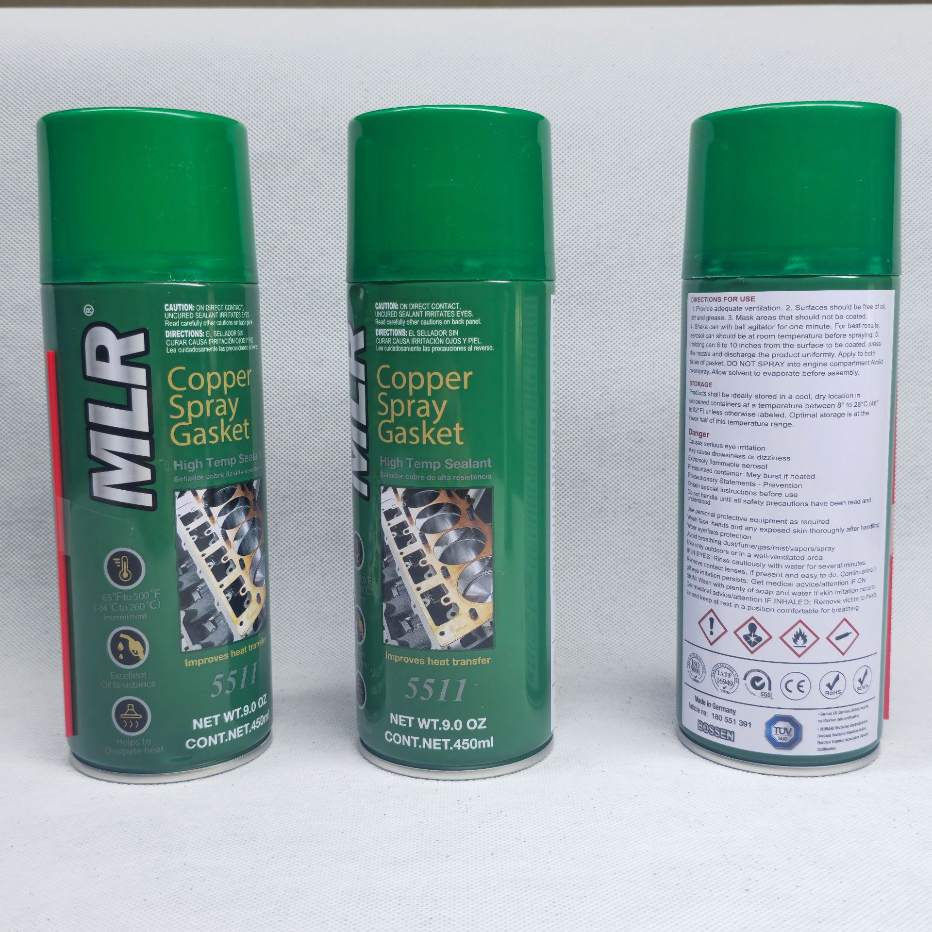 Mlr Spray-Type High-Temperature Resistant Metal Copper Gasket Sealant Spray Copper Glue 5511 450ml