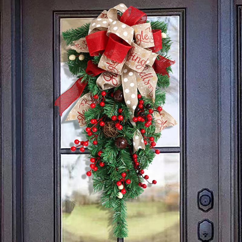 アメリカの手作りクリスマス装飾品クリスマス倒掛木60/ 90cmブドウ紅果クリスマスツリークロスボーダー起爆金|undefined
