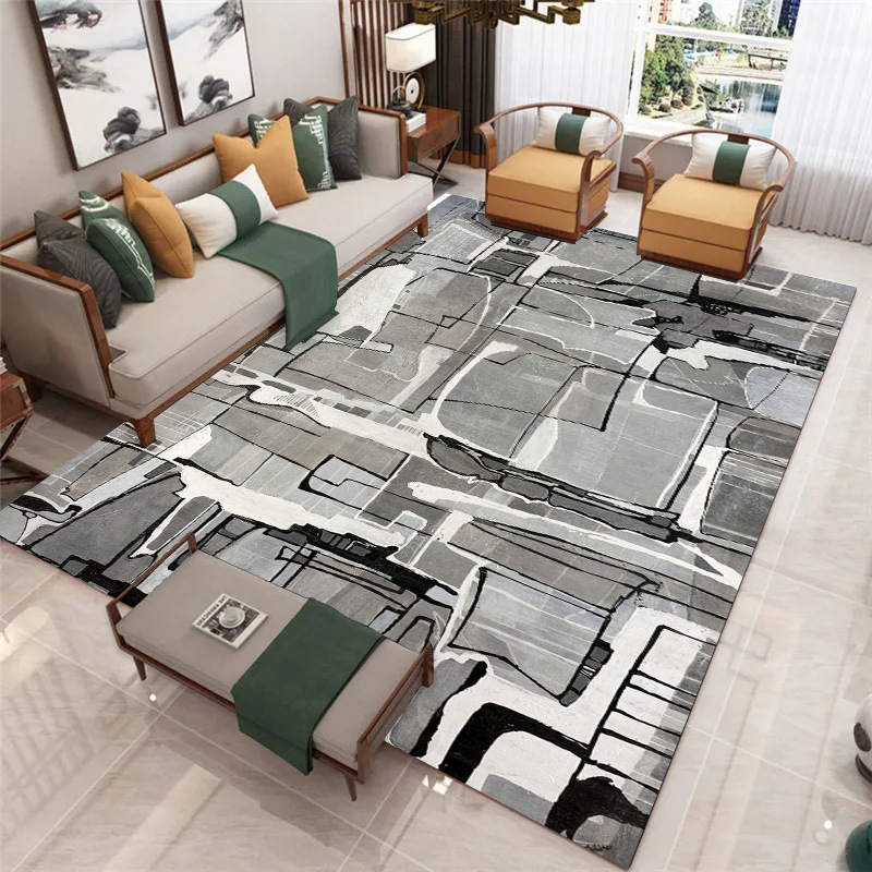 Estilo nórdico simple resistente a las manchas antideslizante mesa de té manta gran área totalmente cubierta absorbente sala de estar alfombra hogar Cristal alfombra de terciopelo