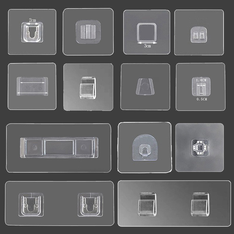 punch-free no trace patch strong adhesive screw stickers storage rack claw buckle transparent flexible silk seamless painting nail buckle