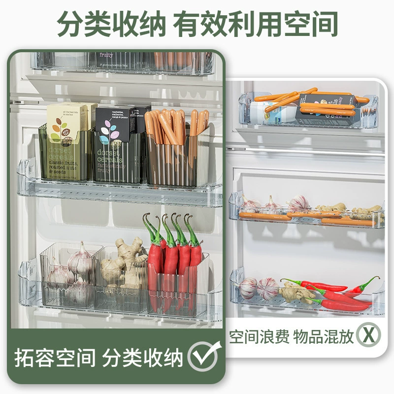 Корзина для хранения у дверцы холодильника, кухонная tidy, лук, имбирь, чеснок, яйца, предмет сохранения, пластик внутренняя полка