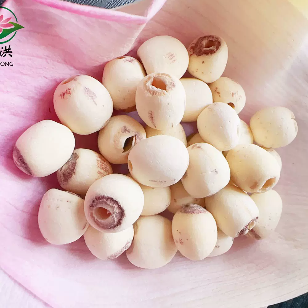 辉洪莲业湘潭莲子普货无硫去芯磨皮白莲子批发含少量莲芯干货