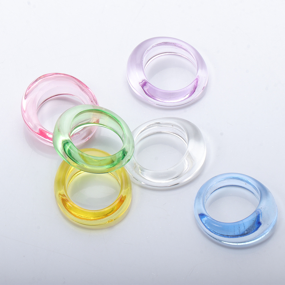 Simple Acrylic Resin Ring Set display picture 9