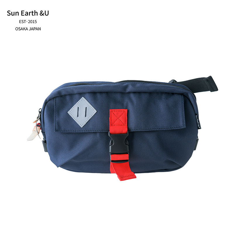 Sun Earth & u Bolso bandolera japonés Bolso de pecho Riñonera Tela Oxford anti-salpicaduras de agua de tres uso Transporte de ocio callejero urbano