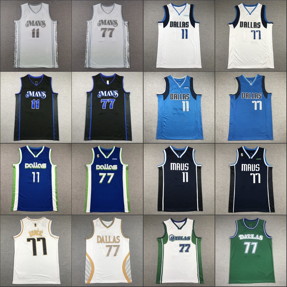 Basketball uniform jersey Mavericks embroidered vest wholesale 77# Luka Doncic IRVING 11#