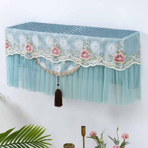 New hanging hood hanging air conditioning cover air conditioning cover dust cover does not take off when turned on embroidered Chinese style simple and modern