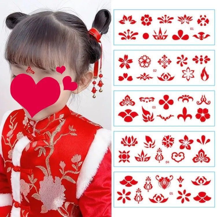 Factory eye tail stickers eye corner stickers stage eyebrow stickers Hanfu ancient costume girl floral print bridal tattoo stickers forehead stickers Factory eye tail stickers eye corner stickers stage eyebrow stickers Hanfu ancient costume girl floral print bridal tattoo stickers forehead stickers