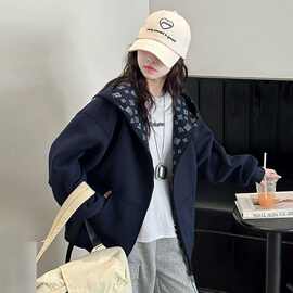 2026新款女童秋冬加绒外套中大童连帽卫衣加厚开衫韩版洋气亲子装