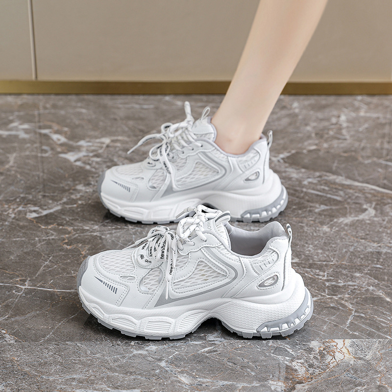 Tenis Tipo Dad Shoe para Mujer FC06 de PU, Malla y Caucho con Aumento de Estatura para Uso Diario