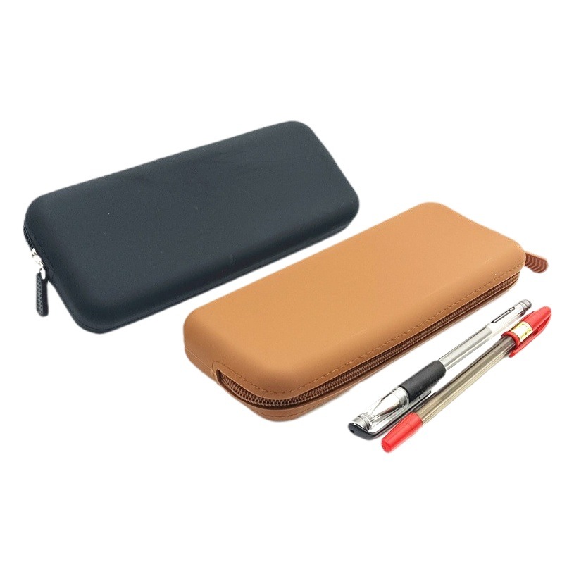 Bolsa de cosméticos de silicona Amazon, bolsa de almacenamiento de brochas de maquillaje portátil multifuncional, bolsa cuadrada portátil de silicona para bolígrafos para estudiantes