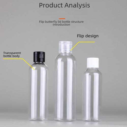 Bulk 10-50-100-200-500ml Plastic Flip-top Bottles with Transparent PET Butterfly Caps for Hand Soap Refill