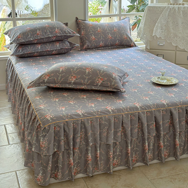 Transfronterizo Simmons cubierta de cama de tres piezas set sábanas de comercio exterior colchón cubierta protectora para cubrir la falda de cama de una sola pieza de falda cubierta de cama 2