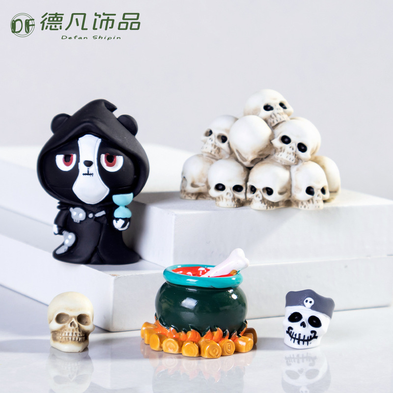 Cross-Border New Product Grim Reaper Skull Creative Home Decoration DIY Desktop Decoration Accessories Resin Craft Small Ornaments