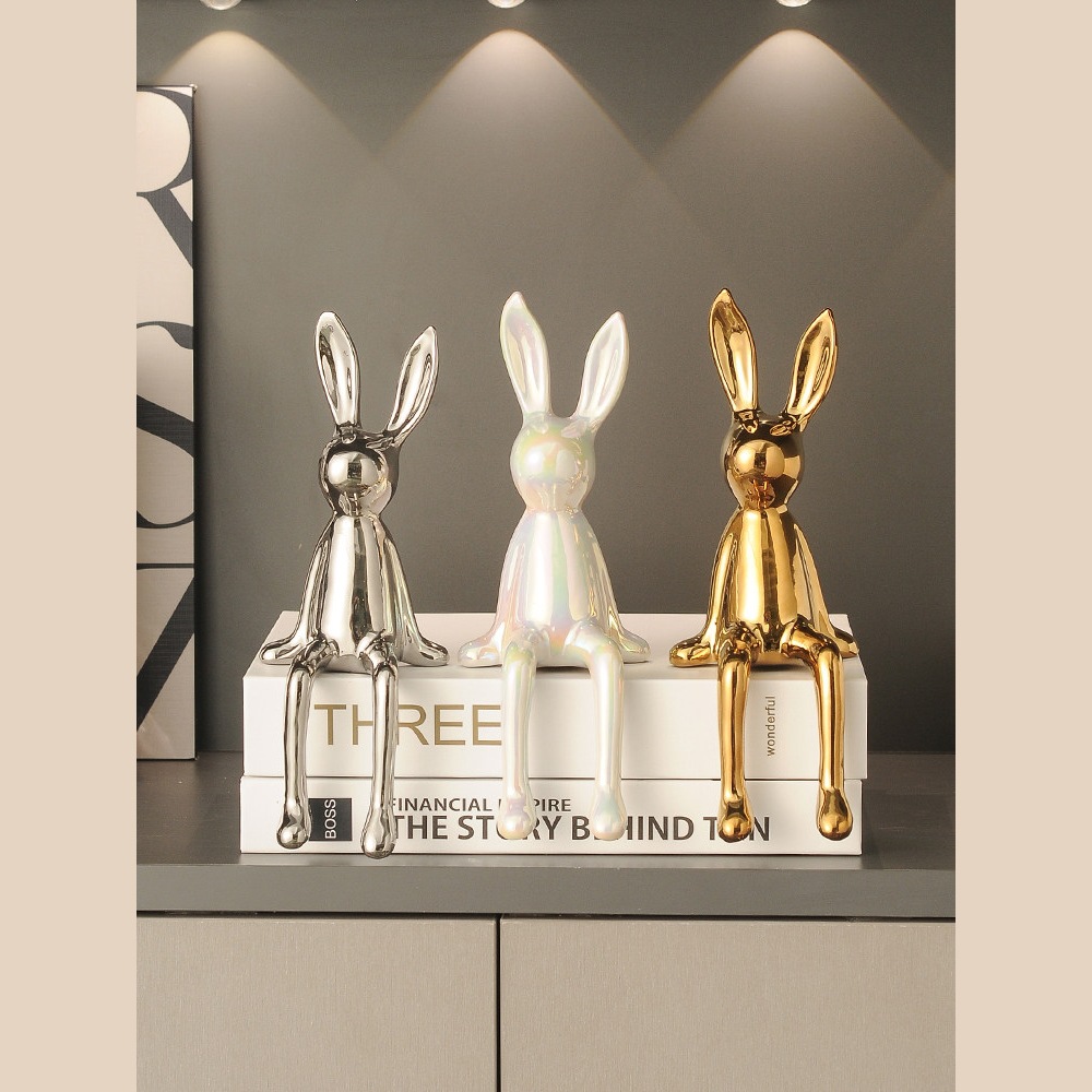 Decoraciones de encimera de TV de alto nivel lujoso, estabilidad emocional, artefactos mágicos, decoraciones de conejo, sala de estar, sensación de alto nivel.