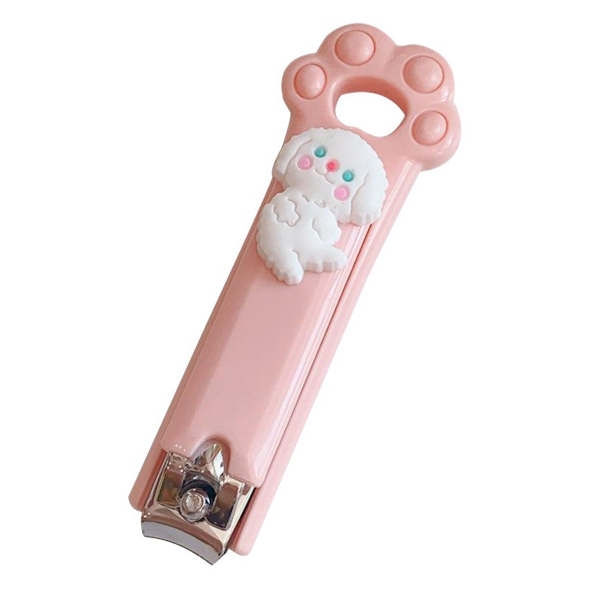 Mini lindo cortaúñas anti-salpicaduras para el hogar de una sola historieta creativa plegable cortaúñas manicura reparación