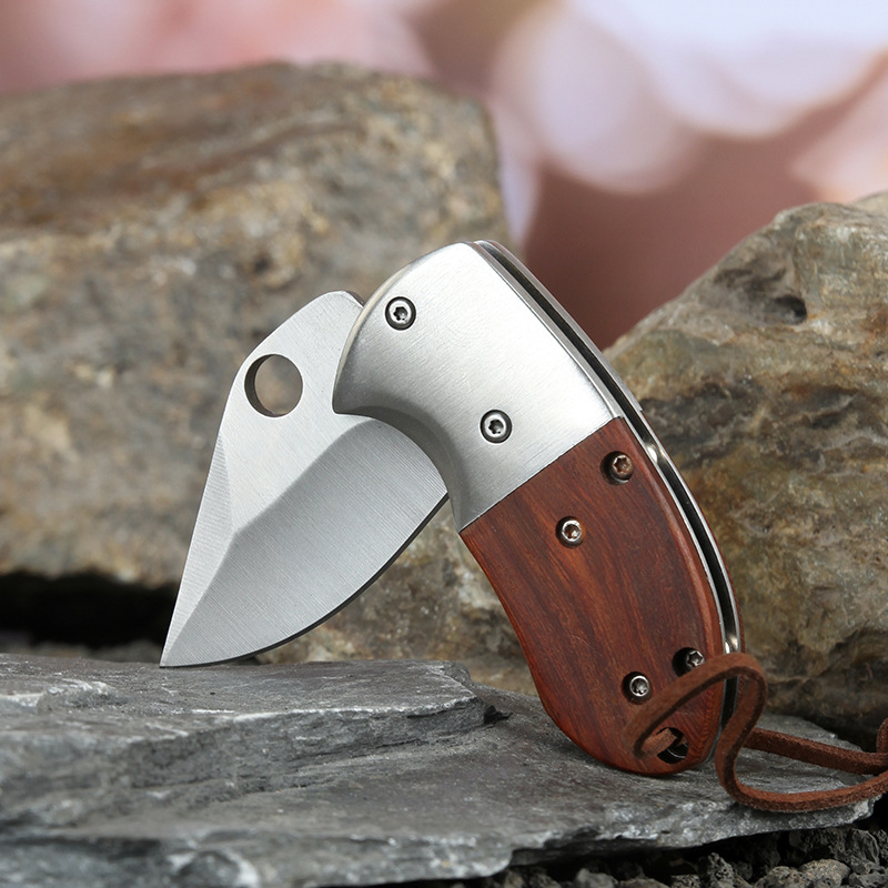 不锈钢小折刀户外多功能折叠刀野外防身便携手扒肉烤肉小尖刀