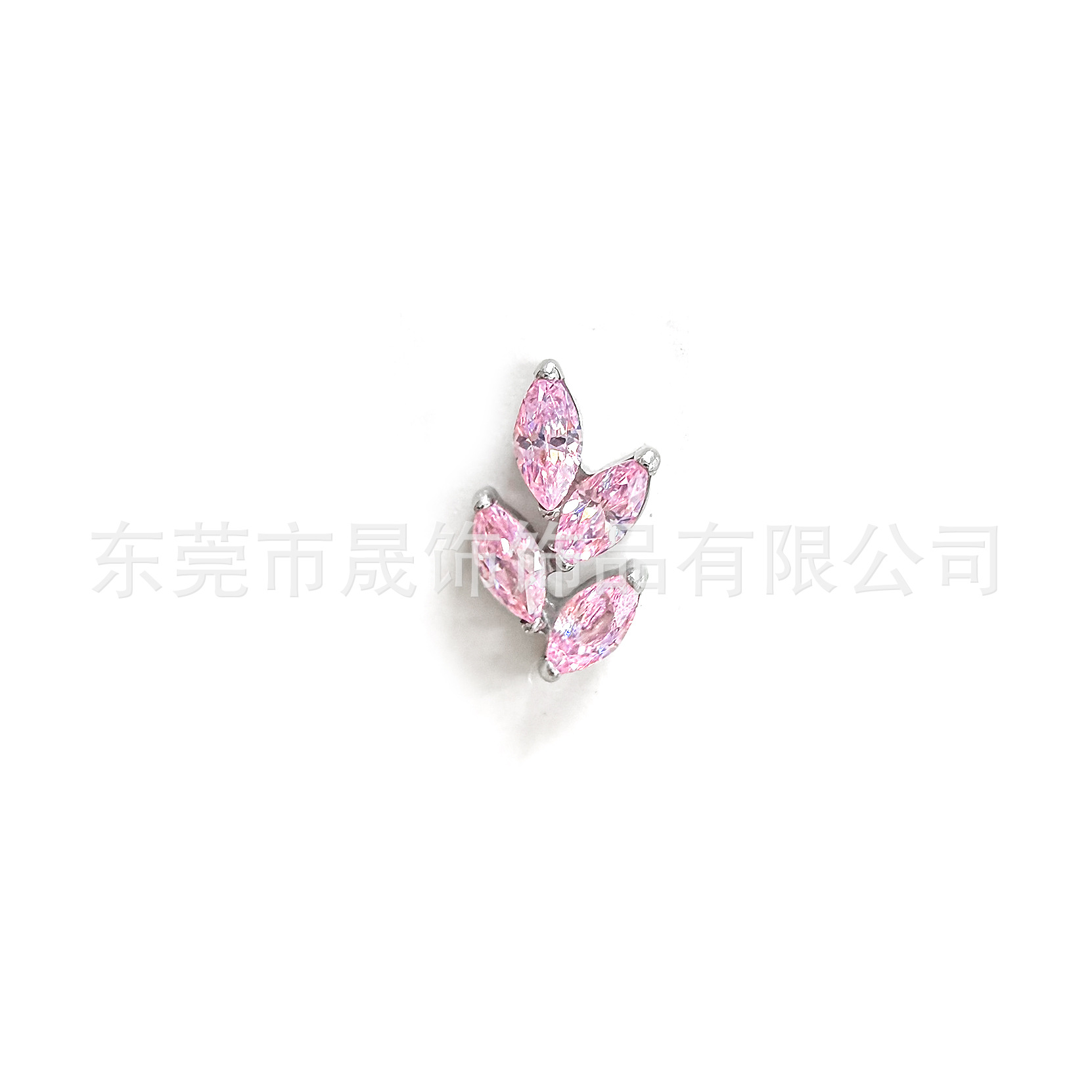 F136 Titanium 马眼 Leaf Ear Stud Set With 5A Cubic Zirconia Helix Cartilage Stud G23 Implant Grade Titanium 人体 Piercing Jewelry