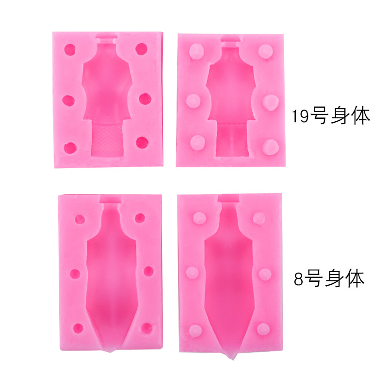 Figura cuerpo molde de silicona figura de fondant muñeca hecha a mano muñeca haciendo accesorios arcilla cerámica suave molde de yeso