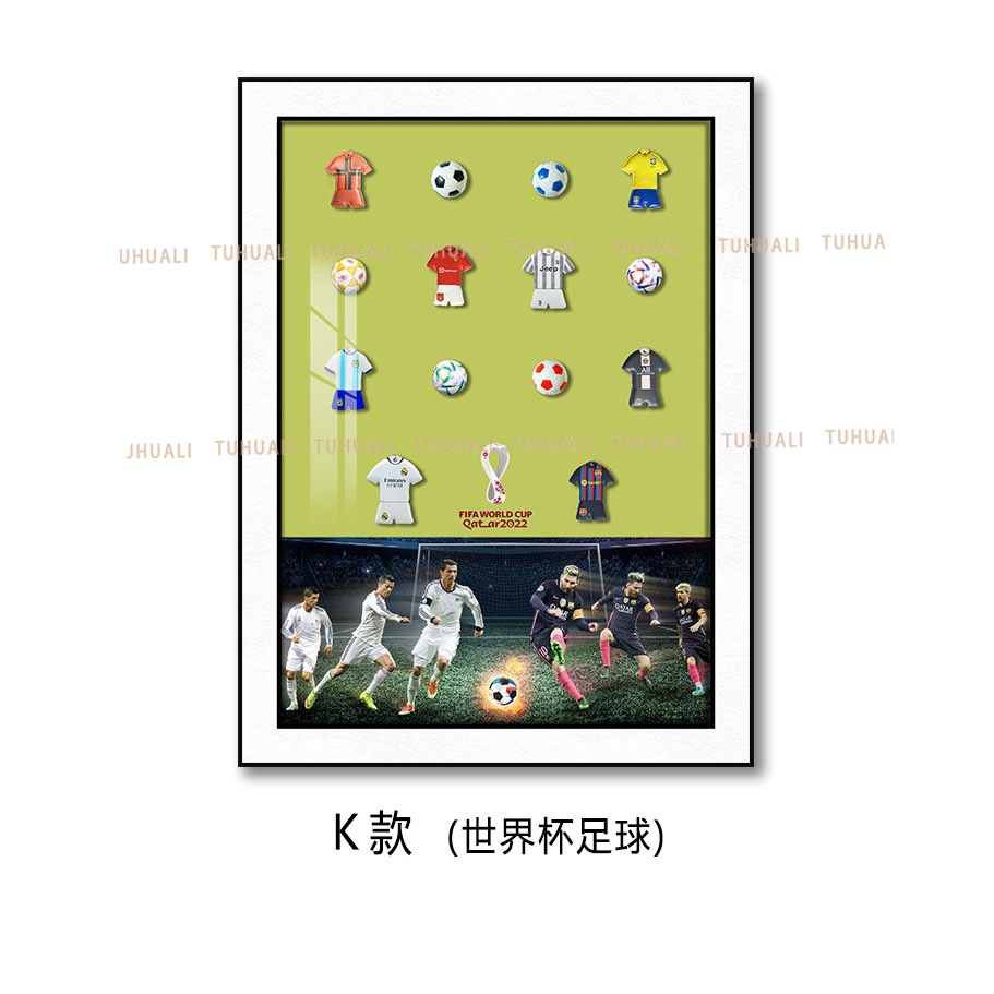 Sala de estar Entrada Niño Fútbol Decoración Pintura C Ronnell Ma Fútbol Estrella Colgante Pintura física tridimensional