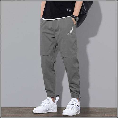 Men's overalls, teenagers, foot-tight pants, students 'trendy sweatpants, men's, loose casual pants, all-matching.