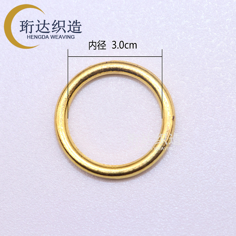 0 hebillas 3,0 cm de diámetro interior envueltas en pegamento (dorado) / grano