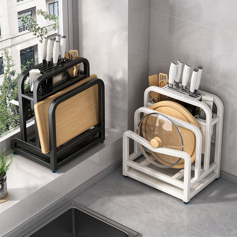 Soporte para cuchillo de acero inoxidable 304, tabla de cortar multifuncional, tapa de olla, estante para cuchillo de cocina, estante para almacenamiento de palillos de espátula, estante para utensilios de cocina