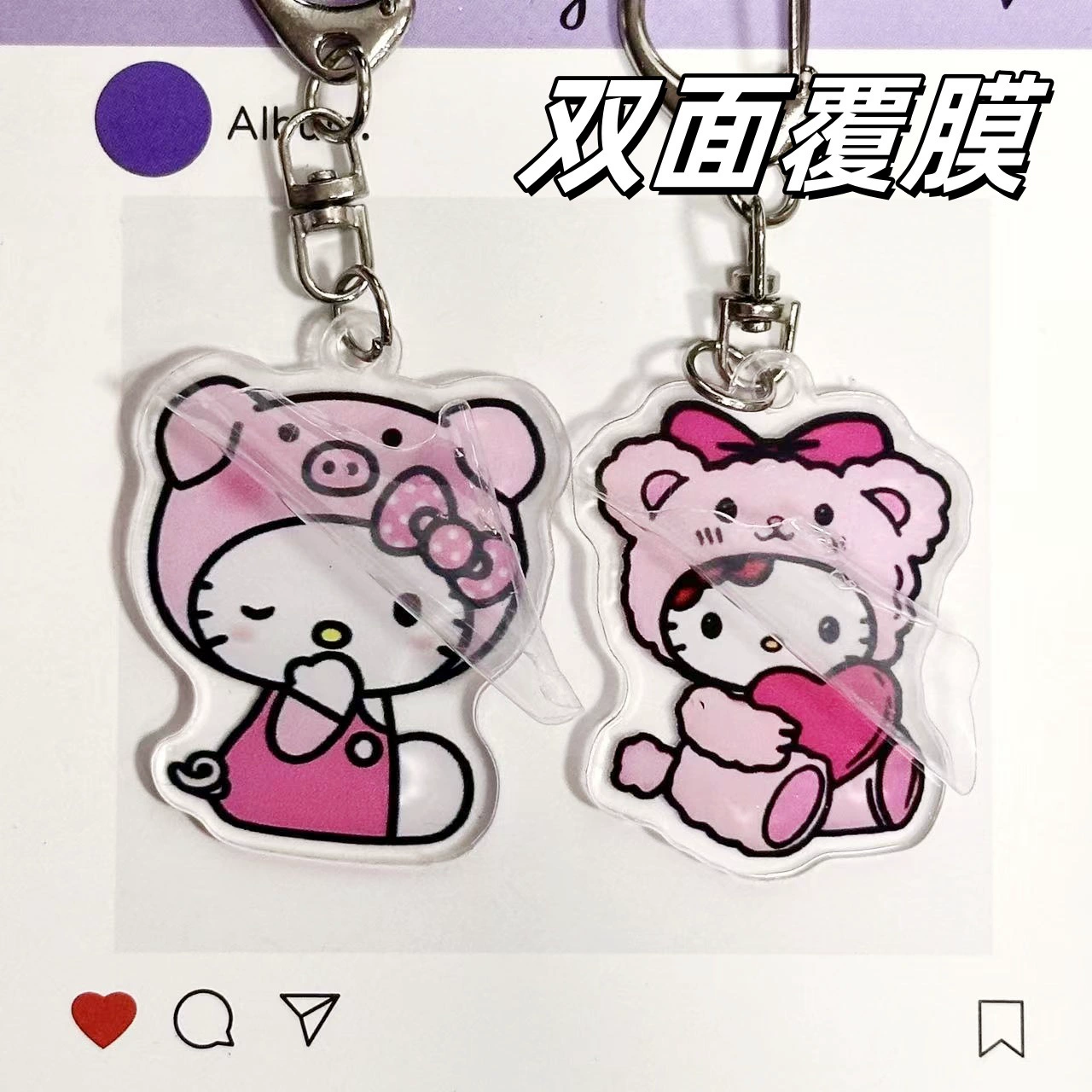 Hello Kitty, японский мультяшный брелок, аксессуар для любимых, подвеска, простой и элегантный дизайн
