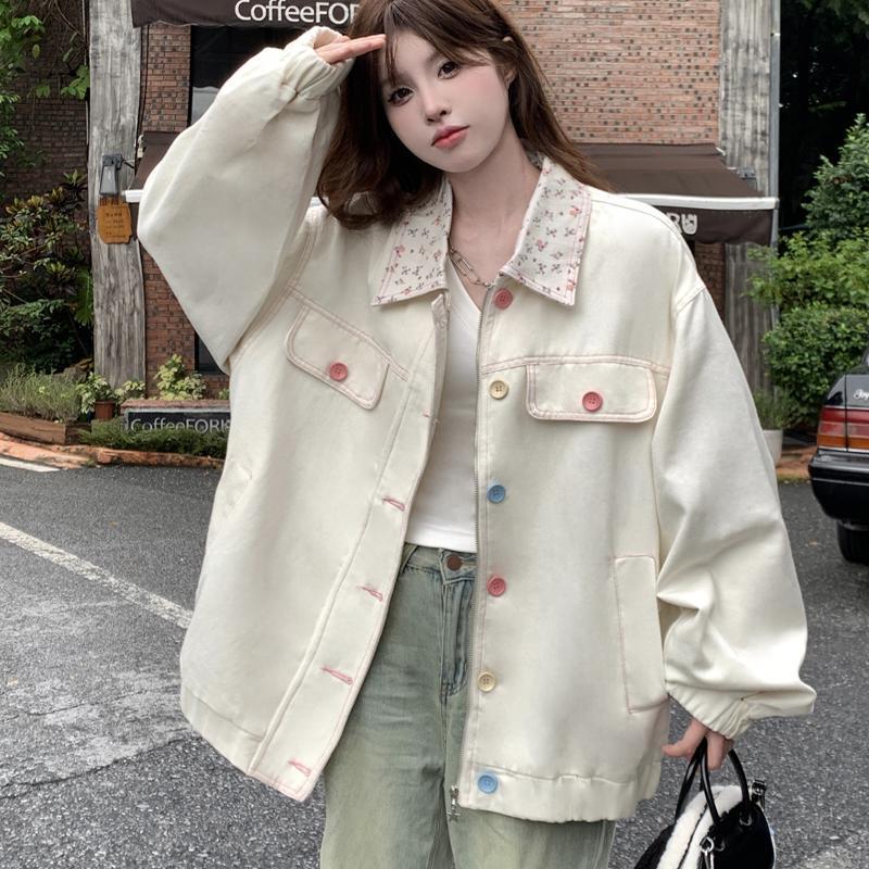 美式高街甜美风夹克女2025春秋新款宽松bf多巴胺外套韩版ins超火|undefined