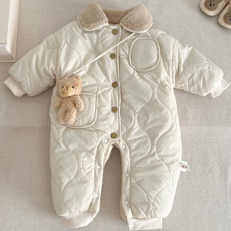 Ropa de una pieza de algodón fino de otoño e invierno para bebés, ropa de primavera y otoño, abrigo de dibujos animados súper lindo para bebés, ropa de algodón para recién nacidos image 2