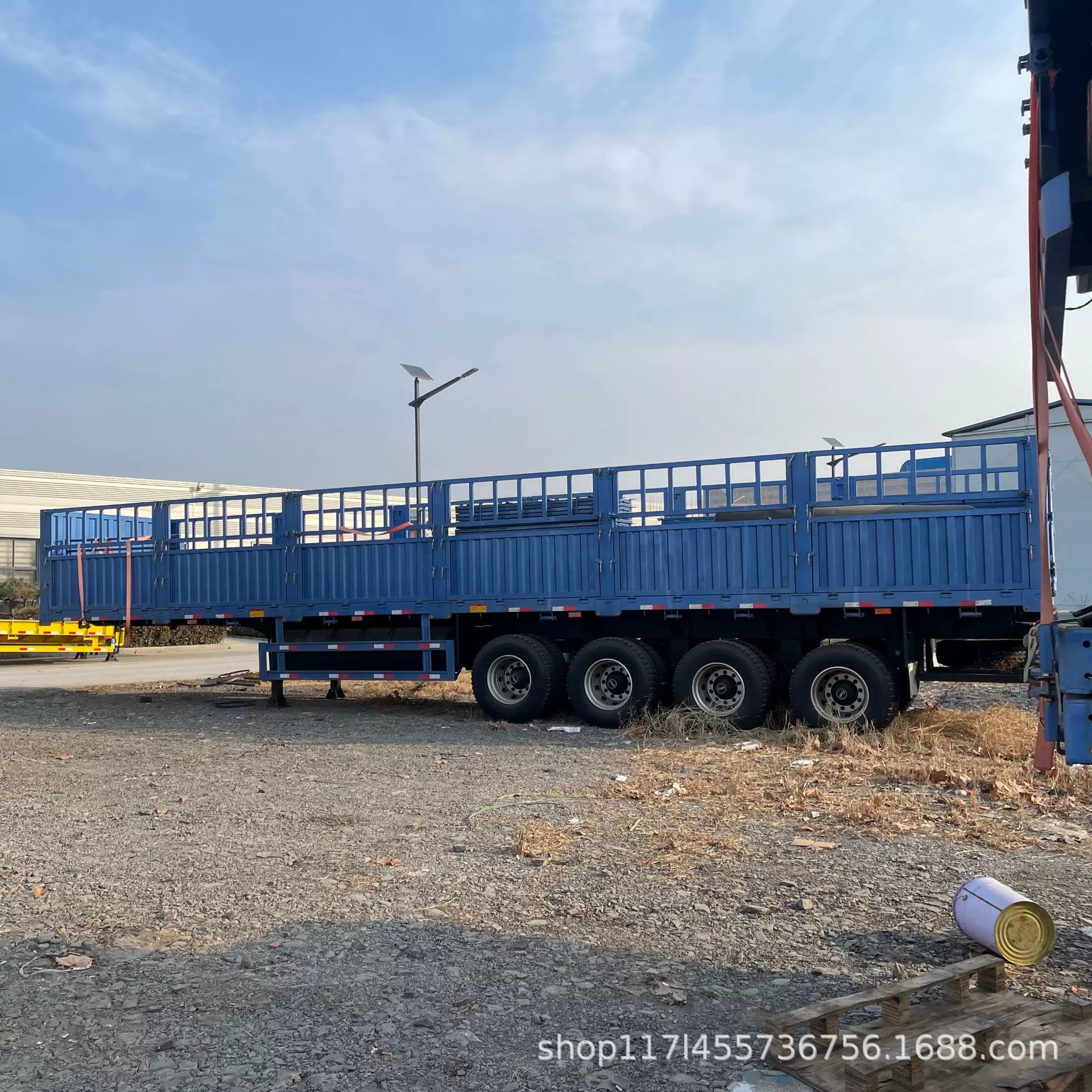 栏板半挂车4轴苍栏半挂车厂跨境非洲栏板半挂车工程车货车