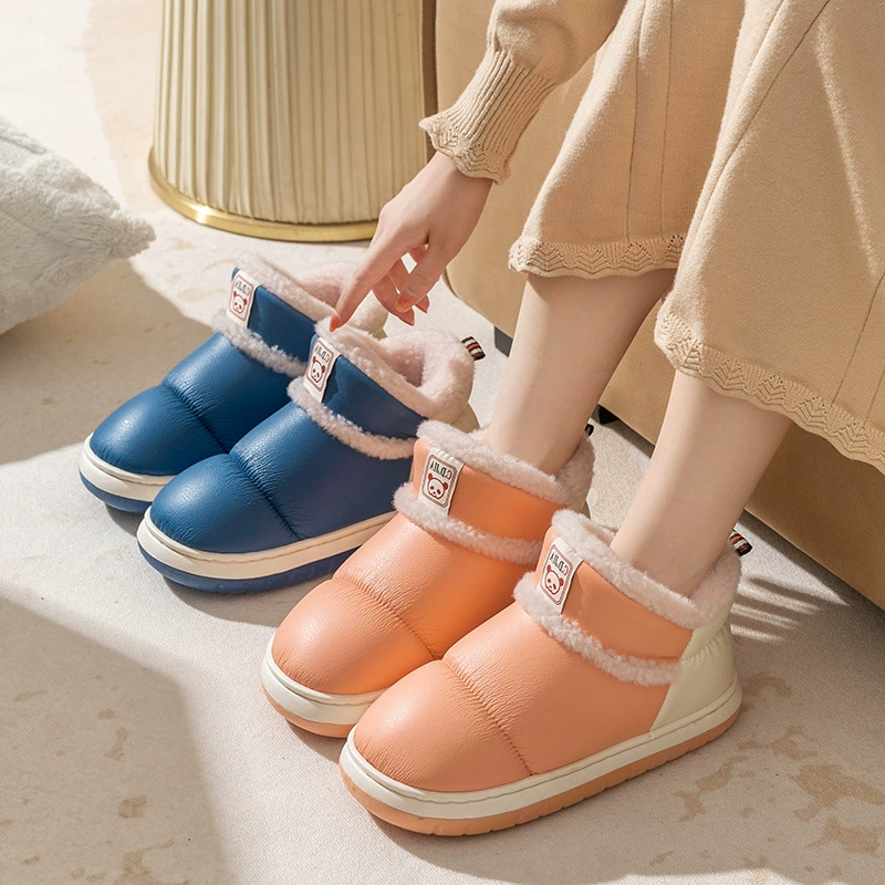 Зимняя утолщенная теплая женская сумка с хлопчатобумажными тапочками, домашняя и Уличная обувь для родителей и детей, детская хлопковая обувь для мужчин и девочек