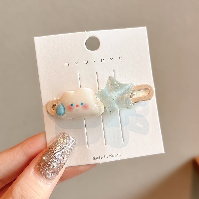 Coreana lateral frange clip de cabello de la frente de mujer sensación avanzada 2025 nuevo toque de dopamina clip de boca de pato