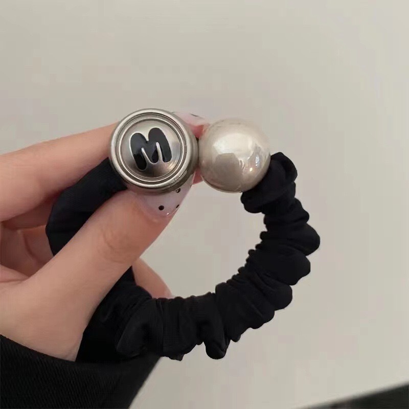 洗練されたアルファベット笑顔真珠髪輪タオル輪髪ひも耐久性皮筋後にポニーテールひもins風女|undefined