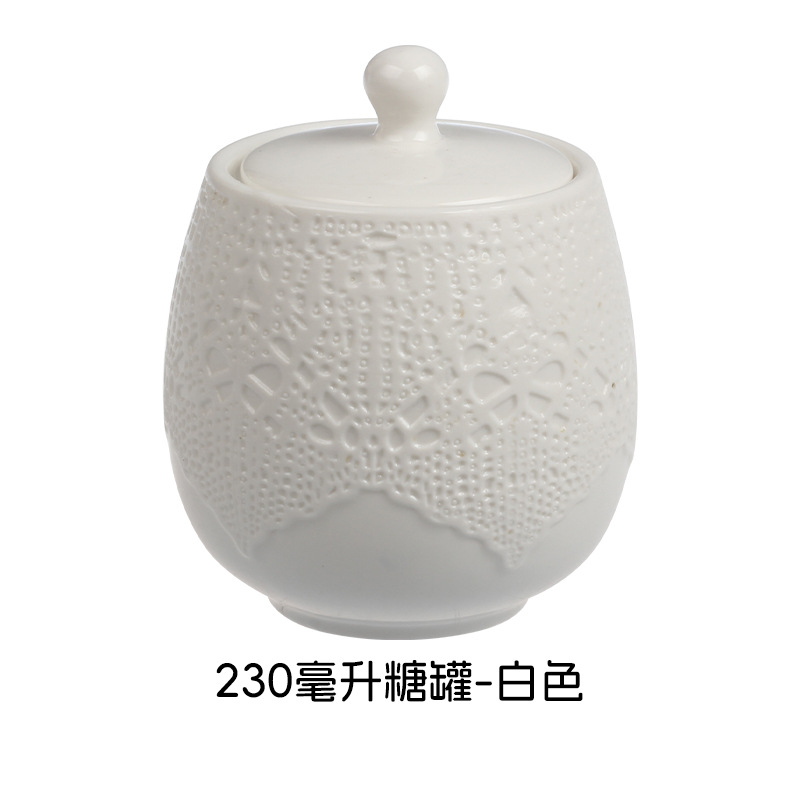 Relieve suave y fácil de limpiar estilo nórdico minimalista elegante romántico encaje cubiertos de cerámica set