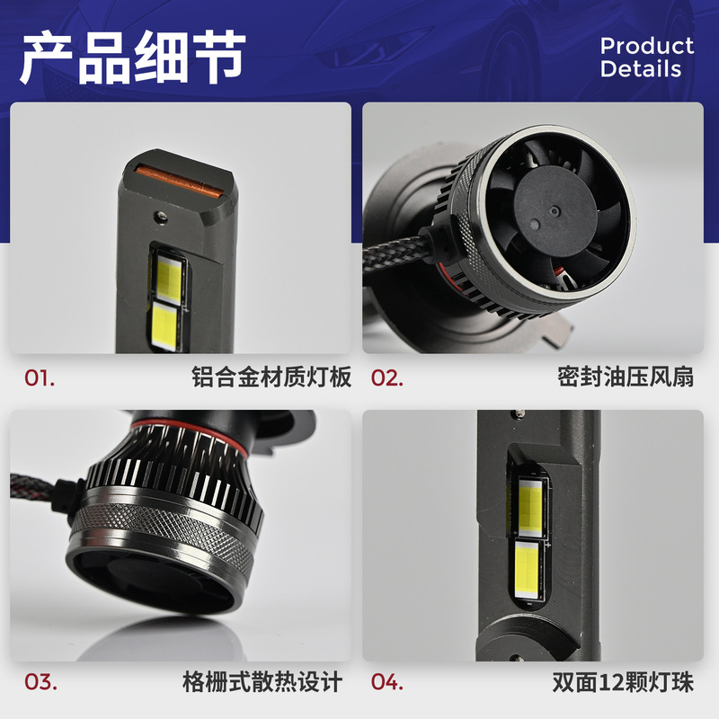 厂家直销汽车LED大灯货车H7 H1远近光H4高亮9005雾灯聚光车灯|undefined
