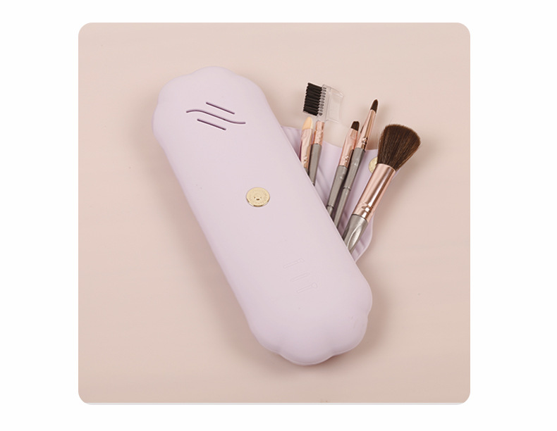 Organizer per pennelli da trucco e rossetti in silicone di alta qualità 22,3×7,5 cm | Antipolvere e adatto ai viaggi | Astuccio per matita per sopracciglia e strumenti cosmetici (conforme alla TSA)_voghion.com
