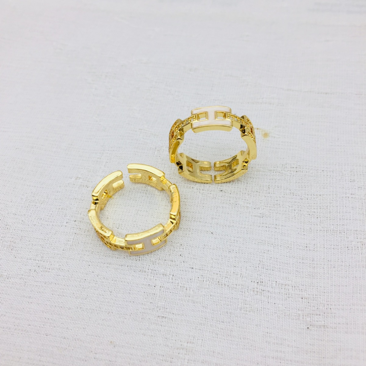 Fashionable geometric one size small design ring with zircon with…