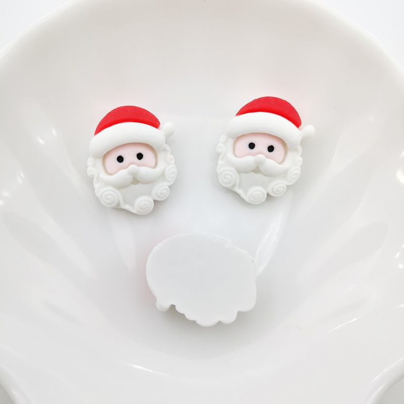 Navidad serie muñeco de nieve dibujos animados resina accesorios diy material horquilla cabeza cuerda agua parche caja del teléfono decoración