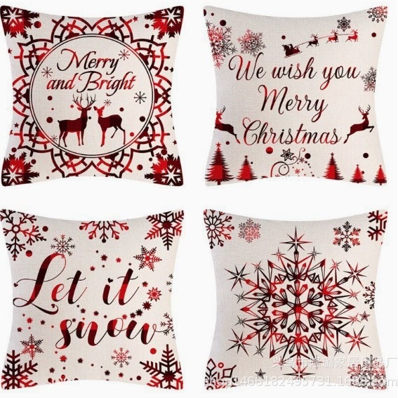Navidad almohada cubierta de decoración para el hogar almohada de la sala de estar sofá cojín cubierta de dormitorio almohada de cabeza fábrica al por mayor