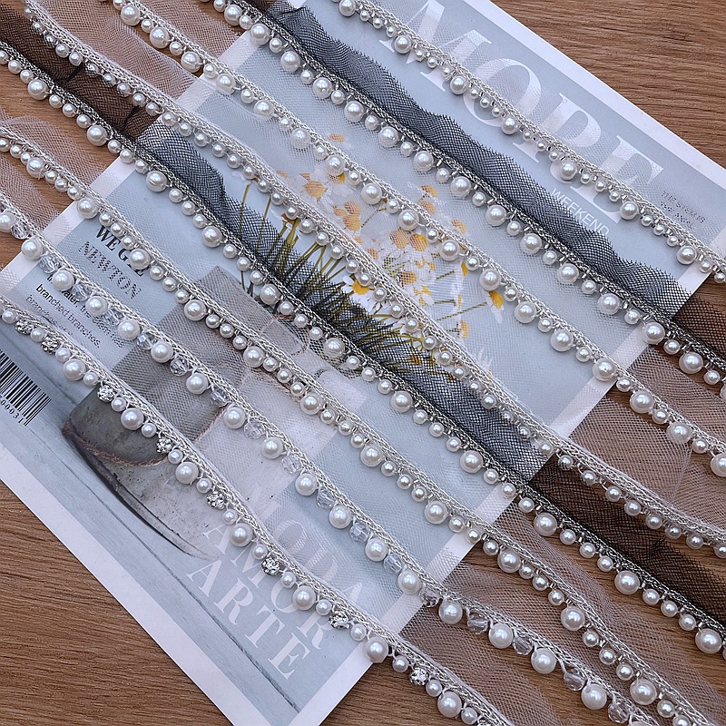 網布銀糸リボン手作りビーズ真珠レース民族風漢服装飾模造真珠diy補助材料卸売り