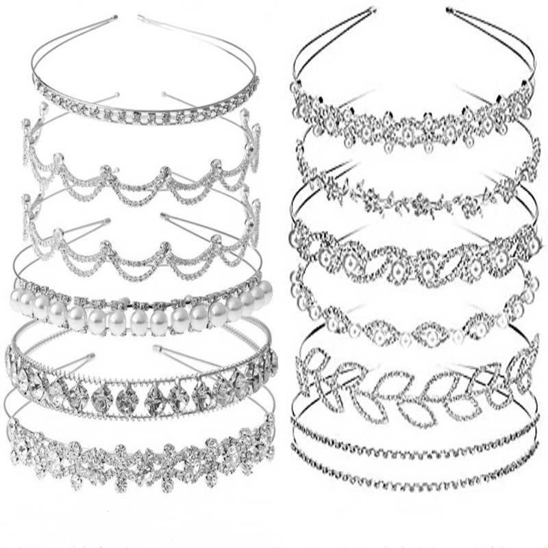 Bridal Geometric Metal Plating Artificial Pearls Rhinestones Hair Band display picture 1