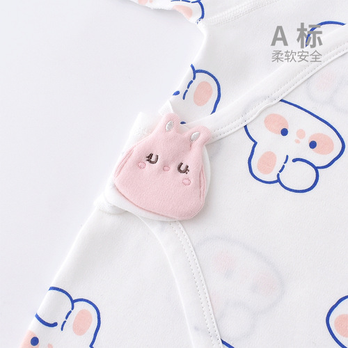 Baby Butterfly Robe Pure Cotton Monk's Robe Spring and Autumn Style Rabbit Year Little Rabbit Boneless Newborn Bodysuit