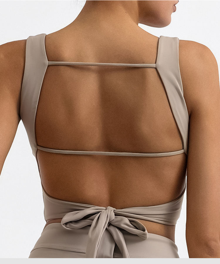 Comercio exterior transfronterizo Amazon deportes fitness chaleco belleza espalda alta elástica de secado rápido con almohadilla en el pecho nude yoga Sling top