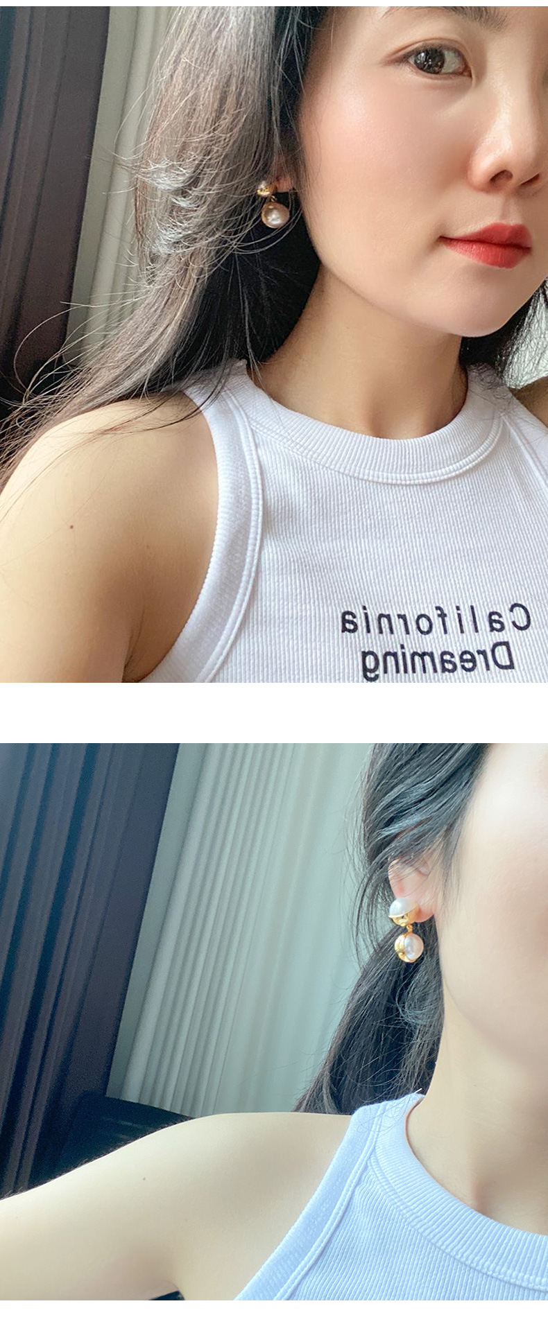 Retro Round Copper Inlay Artificial Pearls Drop Earrings 1 Pair