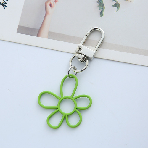 Creative Personality Candy Color Hollow Flower Keychain Ins Simple Ornament AirPods Earphone Case Keychain Hanger