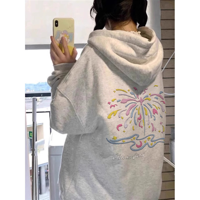 American Style vintage fleece-lined Thickened Hooded Sweat Women's Autumn and Winter Korean Style Student Casual plus size chubby girl Trendy Top