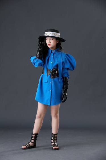 Girls' Motorcycle Show Fashion Clothing Rock Style Fashion Personality Model Competition Fashion Clothing Children's Car Model Show Motorcycle Clothing